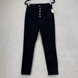 J Brand Jeans Womens 27 Black Lille High Rise Button Fly Skinny Photo Ready HD
